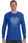 Assisting Hands Caregiver Heart (pink and white) Long Sleeve T-Shirt - Unisex 29L