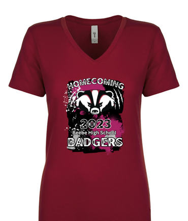 Beebe Badgers Ladies V Neck shirt - Home Coming Design